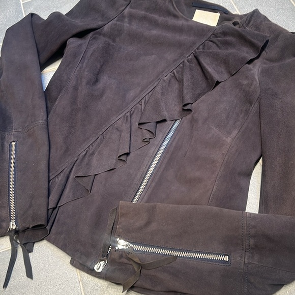 Rebecca Taylor grey suede jacket blazer size 4 - Picture 2 of 6